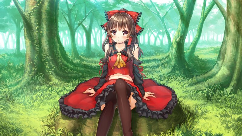 anime girl in forest