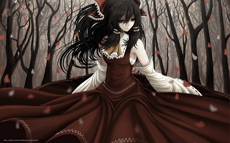 Anime Girl in Forest — Brown, Dramatic, Autumn, Digital Art