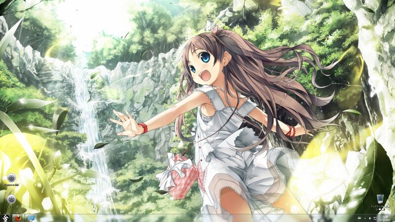 Anime Girl in Forest — Green, Bright, Cheerful