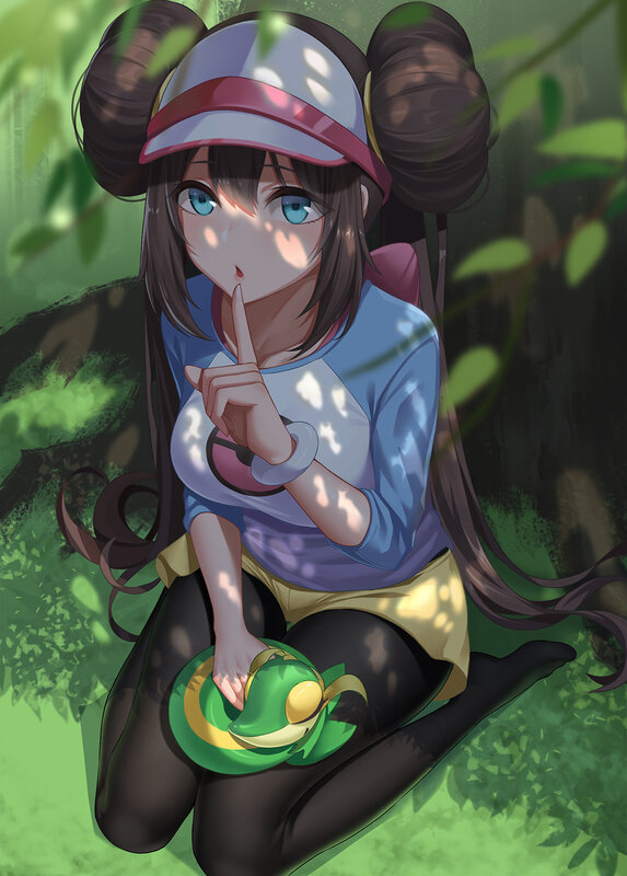 Anime Girl in Forest — Green, Peaceful