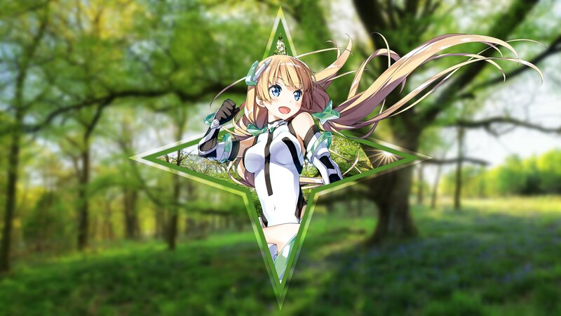 Anime Girl in Forest — Green, Serene, Spring, Star Frame