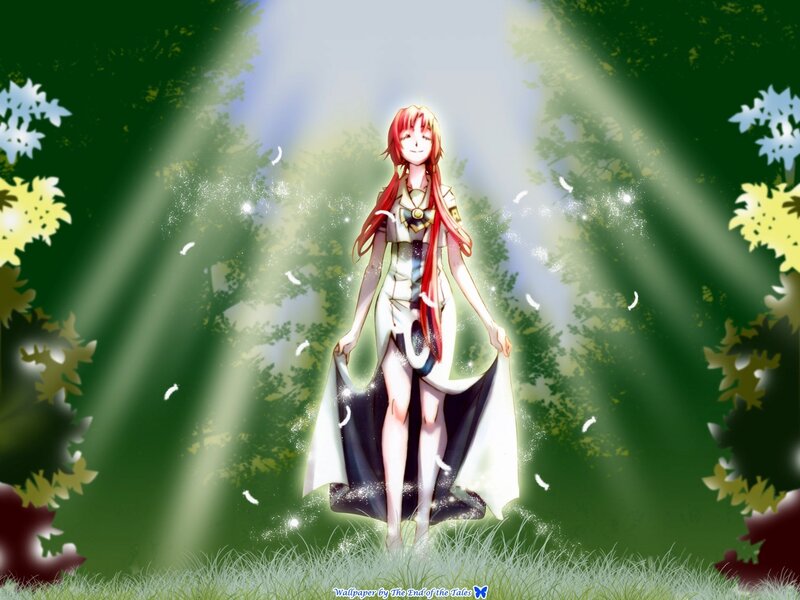 Anime girl in forest light
