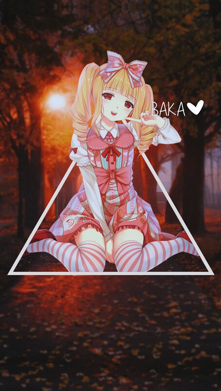 Anime Girl in Forest — Orange, Dramatic, Autumn