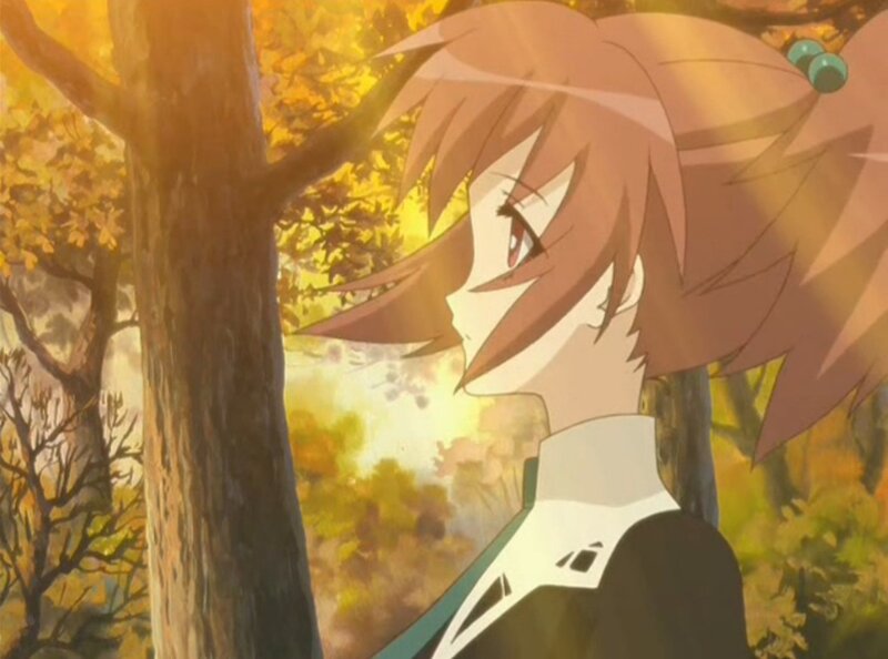 Anime Girl in Forest — Orange, Serene