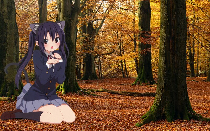 Anime Girl in Forest — Orange