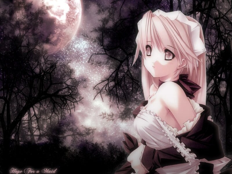 Anime Girl in Forest — Pink, Dramatic