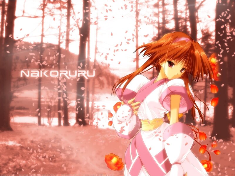Anime Girl in Forest — Pink, Serene, Spring