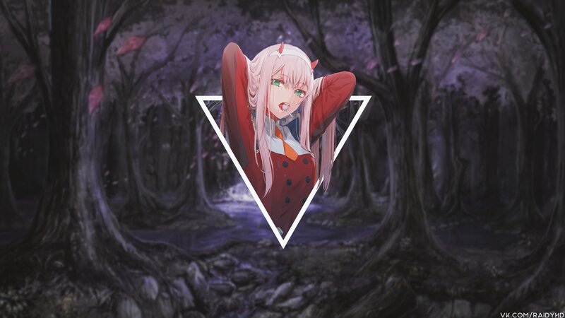 Anime Girl in Forest — Purple, Dramatic, Night, Digital Art, Trees
