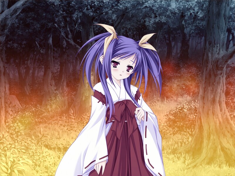 Anime Girl in Forest — Purple, Dramatic