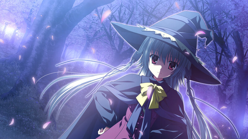 Anime Girl in Forest — Purple, Serene