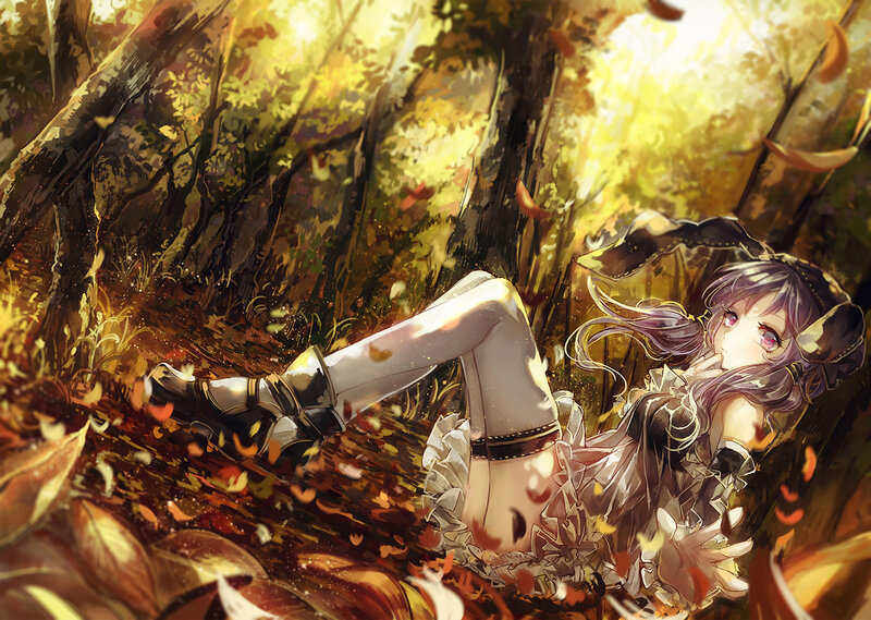 Anime Girl in Forest — Yellow