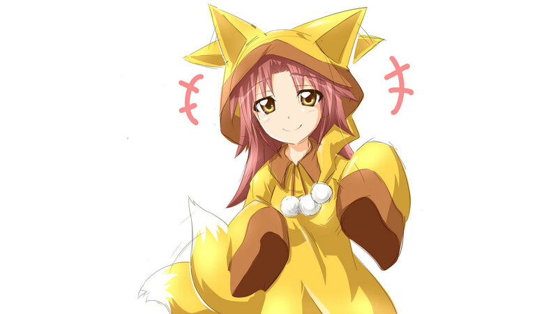 anime girl in fox costume
