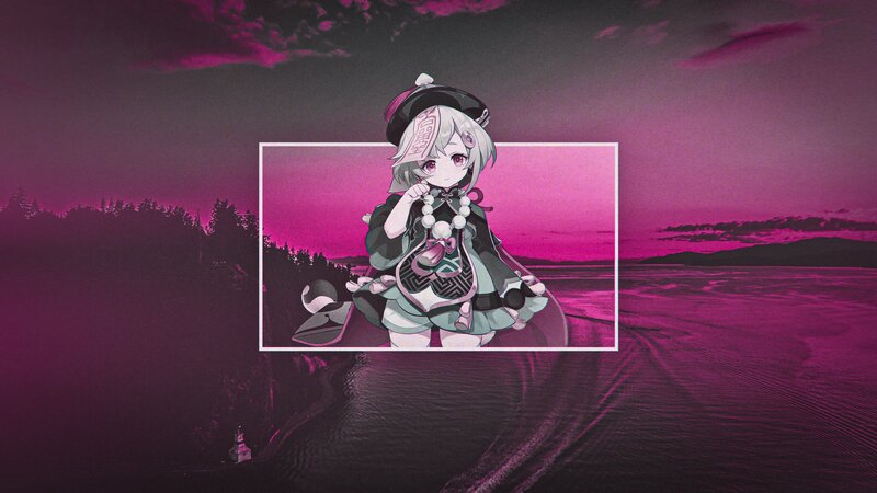 Anime Girl in Frame — Purple, Dramatic