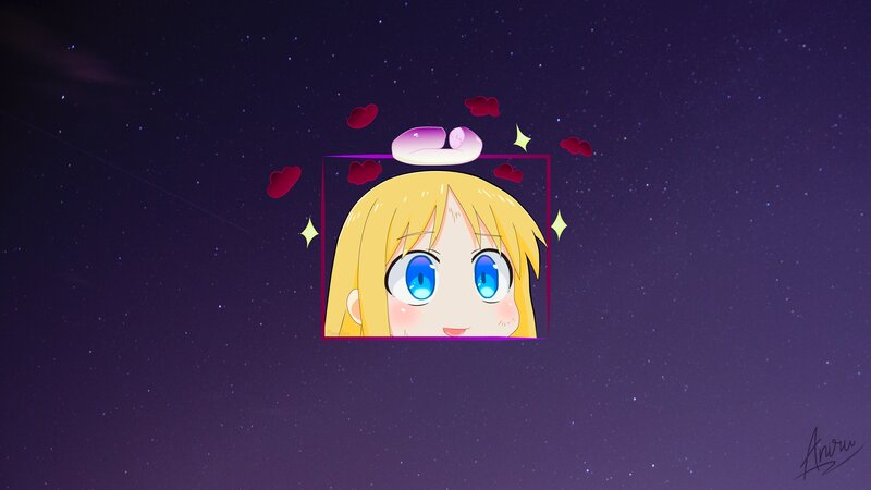 Anime Girl in Frame — Purple
