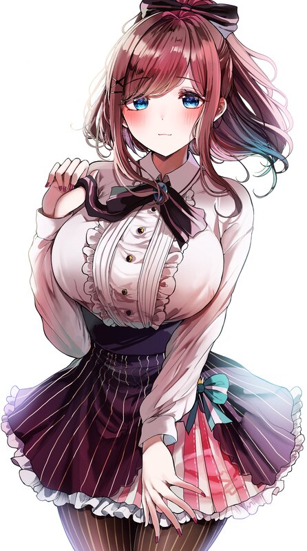 Anime Girl in Frilly Dress — Pink, Calm