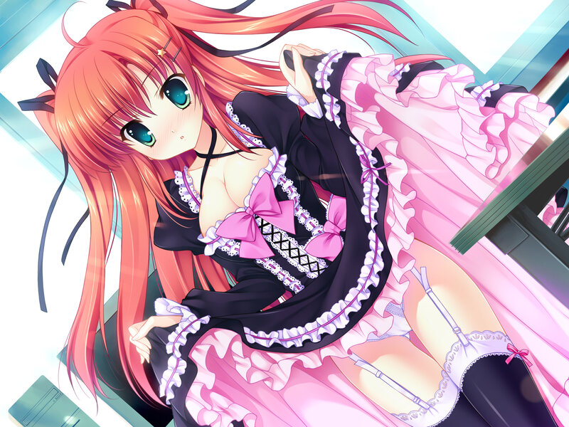 Anime Girl in Frilly Dress — Pink, Playful
