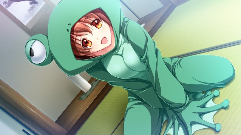 anime girl in frog costume
