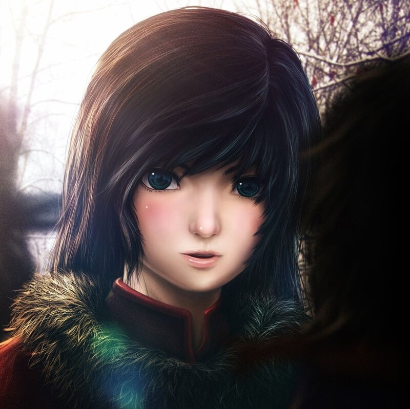Anime Girl in Fur Coat