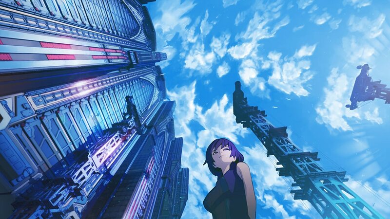 anime girl in futuristic city