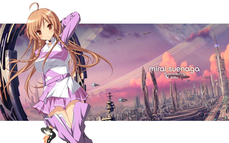 Anime girl in futuristic city