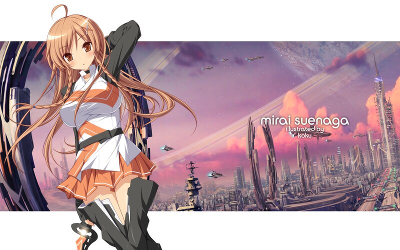 Anime girl in futuristic city