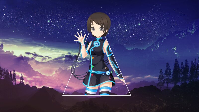 Anime Girl in Futuristic Outfit — Blue, Serene
