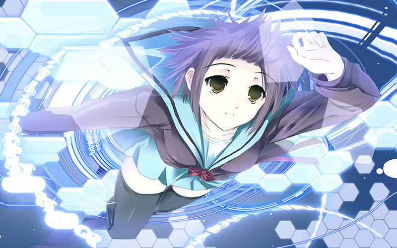 anime girl in futuristic setting