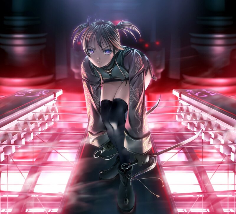 anime girl in futuristic setting