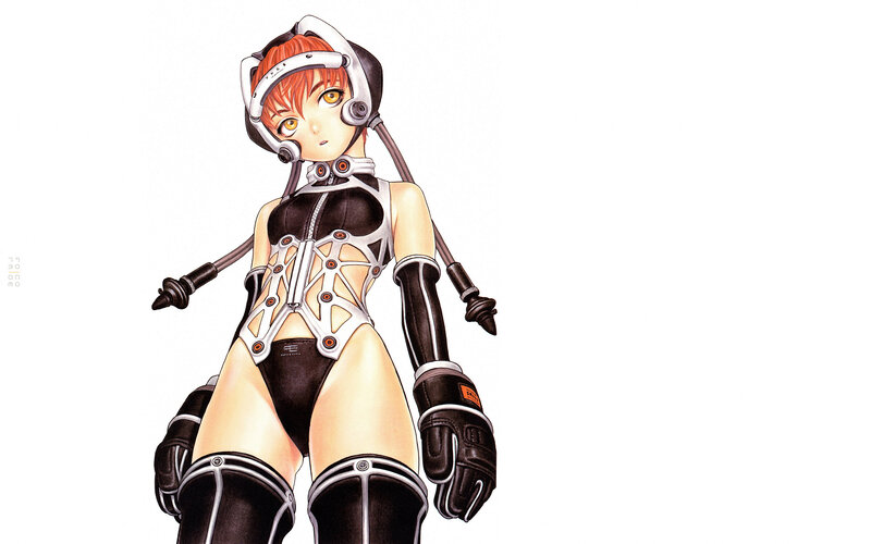 Anime Girl in Futuristic Suit — Black, Neutral