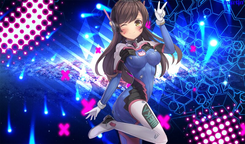 Anime Girl in Futuristic Suit — Blue, Energetic