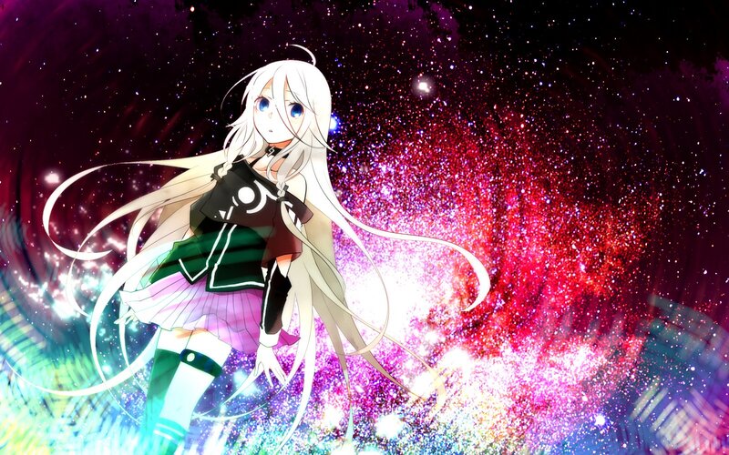 anime girl in galaxy