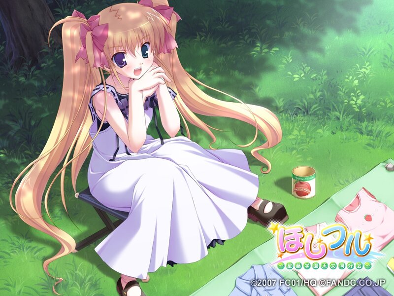 Anime girl in garden