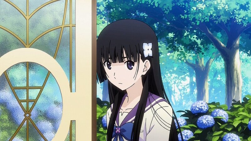 anime girl in garden