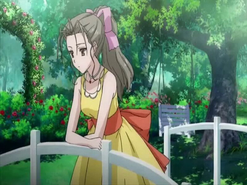 anime girl in garden