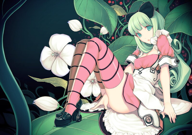 anime girl in garden