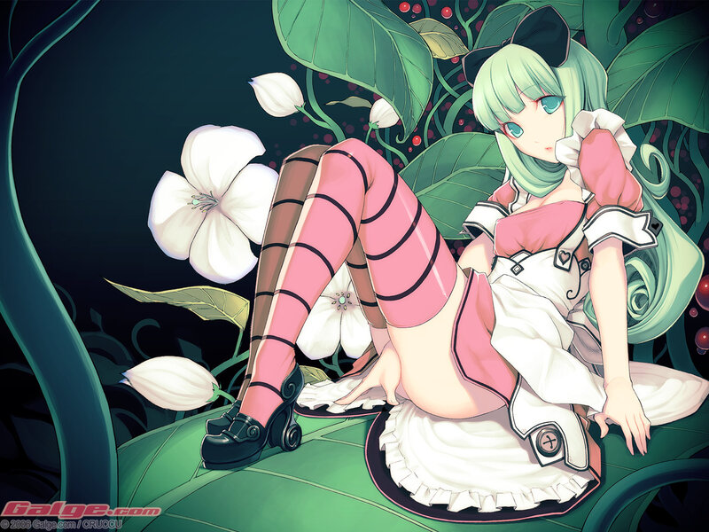 anime girl in garden