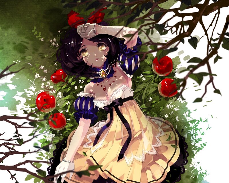 Anime Girl in Garden — Green, Dramatic