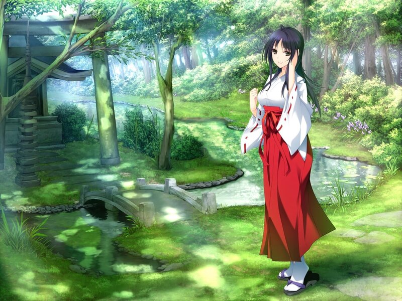 Anime Girl in Garden — Green, Serene, Afternoon, Stream