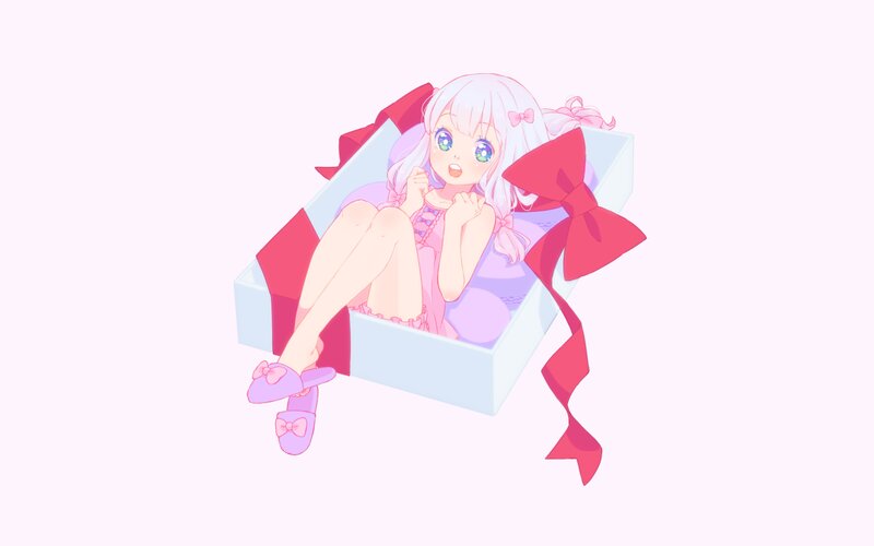 Anime Girl in Gift Box — Pink
