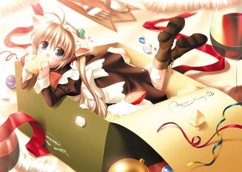Anime Girl in Gift Box