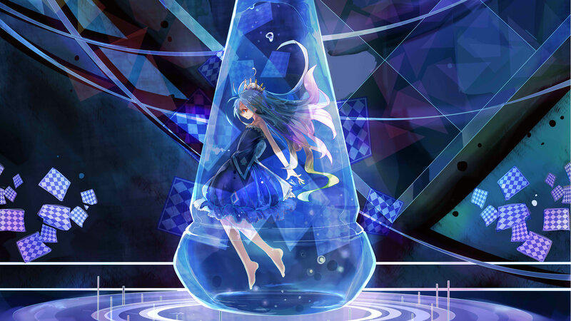 Anime Girl in Glass Dome — Blue