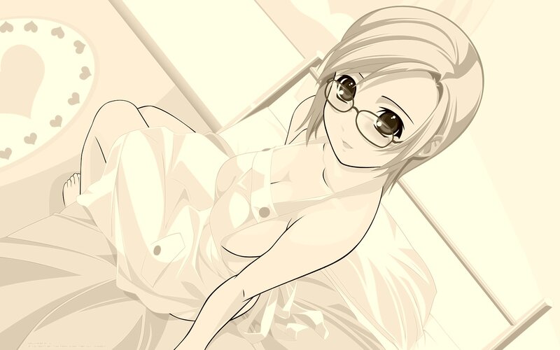 Anime Girl in Glasses — Beige