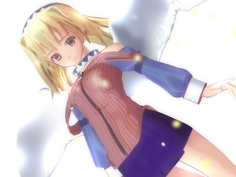 anime girl in glowing light