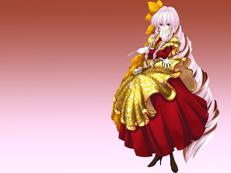 anime girl in golden dress