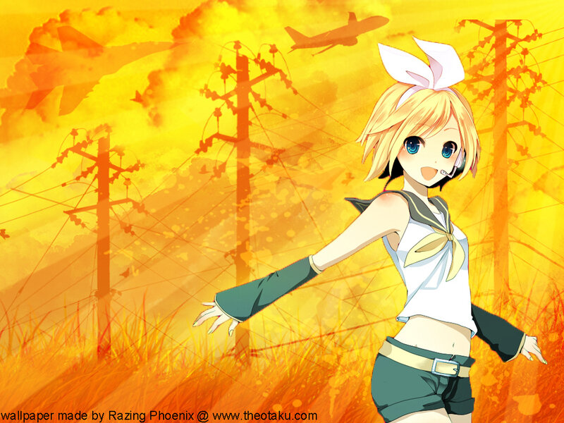 anime girl in golden field