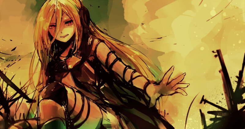 anime girl in golden light