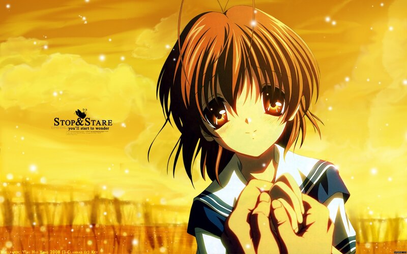 anime girl in golden light