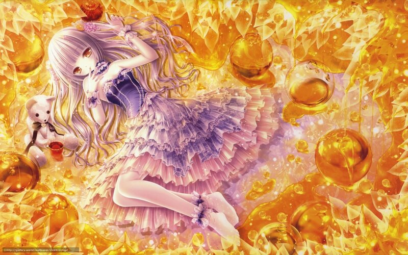 Anime girl in golden light
