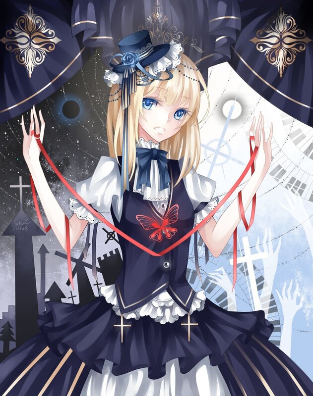 anime girl in gothic dress