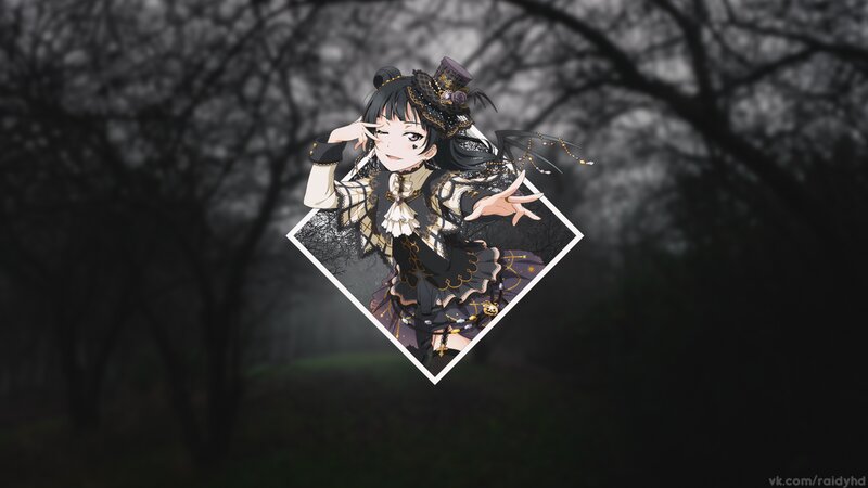 Anime Girl in Gothic Dress — Black, Dramatic, Night